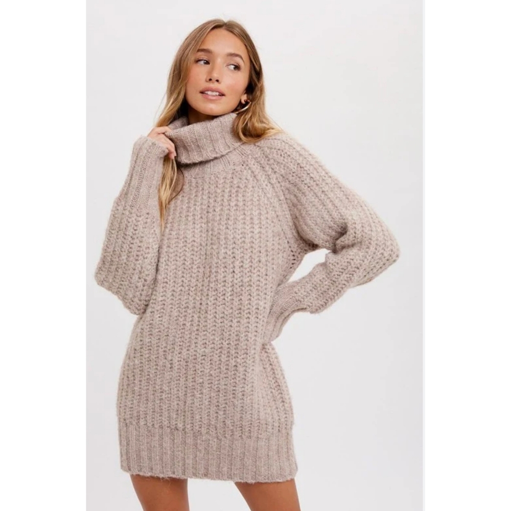 Bluivy • Turtleneck Sweater Dress - Picture 2 of 7